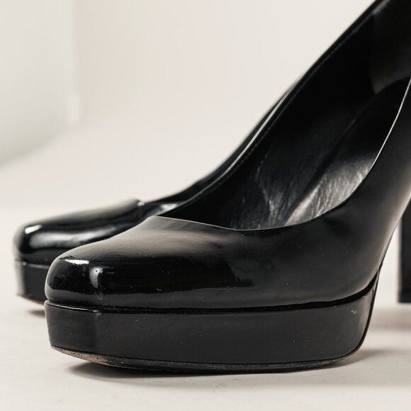 Gucci Nero Vernice Crystal Square-Toe Platform Pumps - Picture 7 of 10